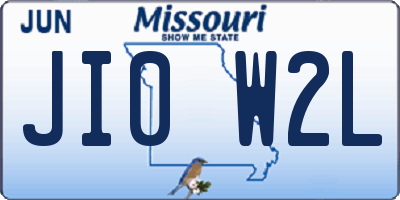 MO license plate JI0W2L
