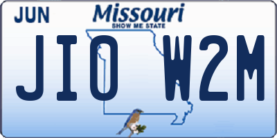 MO license plate JI0W2M
