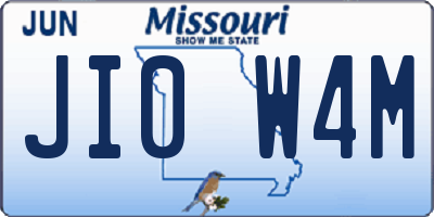 MO license plate JI0W4M