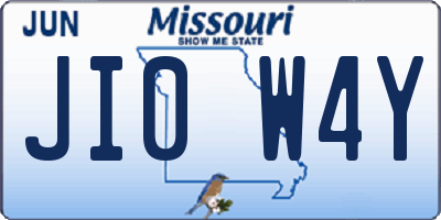 MO license plate JI0W4Y