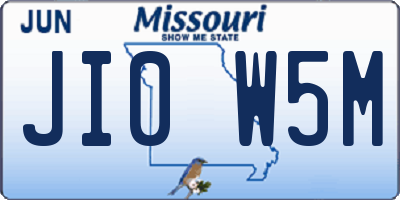 MO license plate JI0W5M