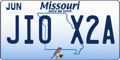 MO license plate JI0X2A