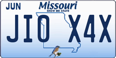 MO license plate JI0X4X