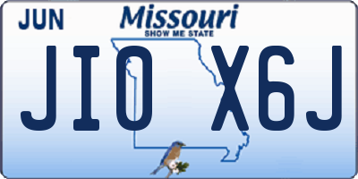 MO license plate JI0X6J