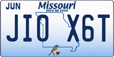 MO license plate JI0X6T