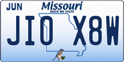 MO license plate JI0X8W