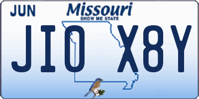 MO license plate JI0X8Y