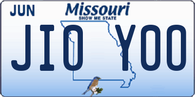 MO license plate JI0Y0O