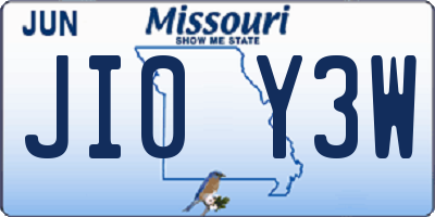 MO license plate JI0Y3W