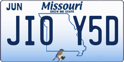 MO license plate JI0Y5D