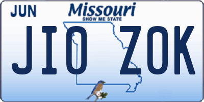 MO license plate JI0Z0K