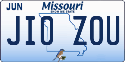 MO license plate JI0Z0U