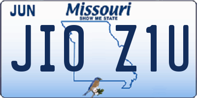 MO license plate JI0Z1U