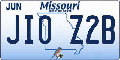 MO license plate JI0Z2B