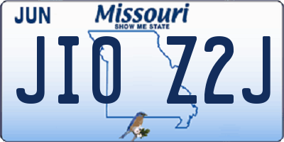 MO license plate JI0Z2J