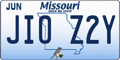 MO license plate JI0Z2Y