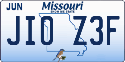 MO license plate JI0Z3F