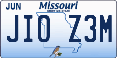 MO license plate JI0Z3M