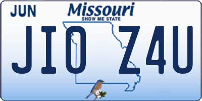 MO license plate JI0Z4U