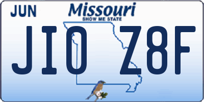 MO license plate JI0Z8F