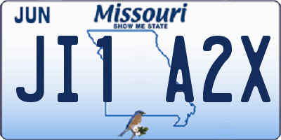 MO license plate JI1A2X