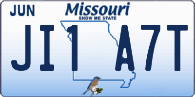 MO license plate JI1A7T