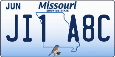MO license plate JI1A8C