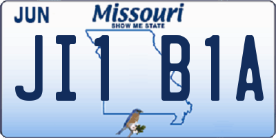 MO license plate JI1B1A