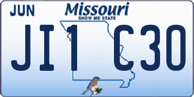 MO license plate JI1C3O