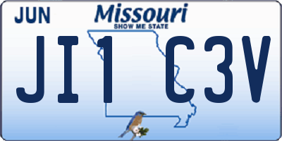 MO license plate JI1C3V