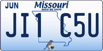 MO license plate JI1C5U