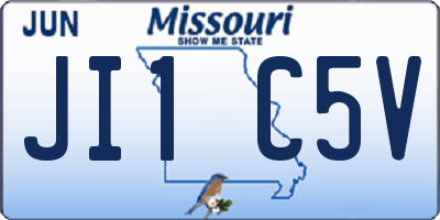 MO license plate JI1C5V
