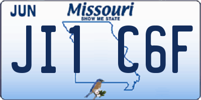 MO license plate JI1C6F