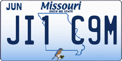 MO license plate JI1C9M
