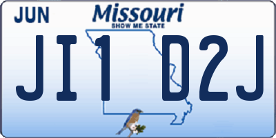 MO license plate JI1D2J