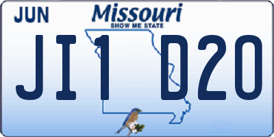 MO license plate JI1D2O