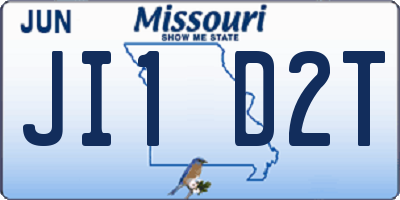 MO license plate JI1D2T