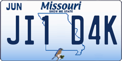 MO license plate JI1D4K