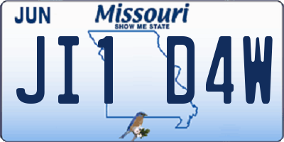 MO license plate JI1D4W