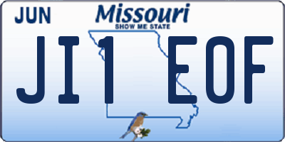 MO license plate JI1E0F