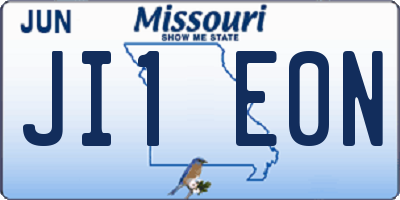 MO license plate JI1E0N