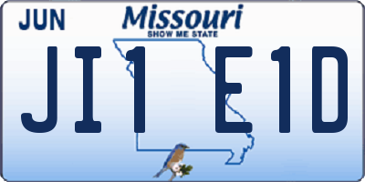 MO license plate JI1E1D