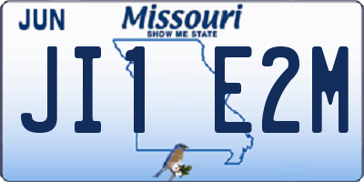 MO license plate JI1E2M