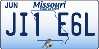 MO license plate JI1E6L