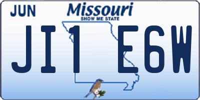 MO license plate JI1E6W