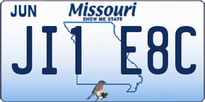 MO license plate JI1E8C