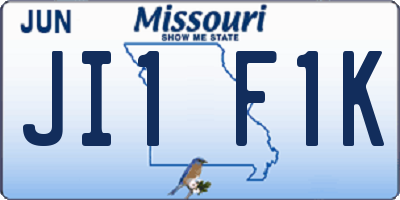 MO license plate JI1F1K