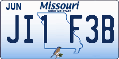 MO license plate JI1F3B