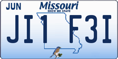 MO license plate JI1F3I