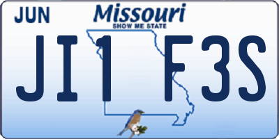 MO license plate JI1F3S